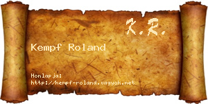 Kempf Roland névjegykártya
